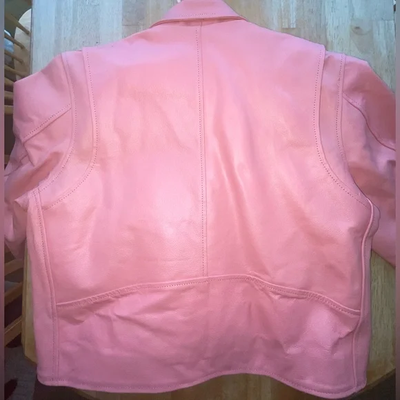 ALLSTATE LEATHER ladies 2x baby pink biker jacket - Picture 12 of 14